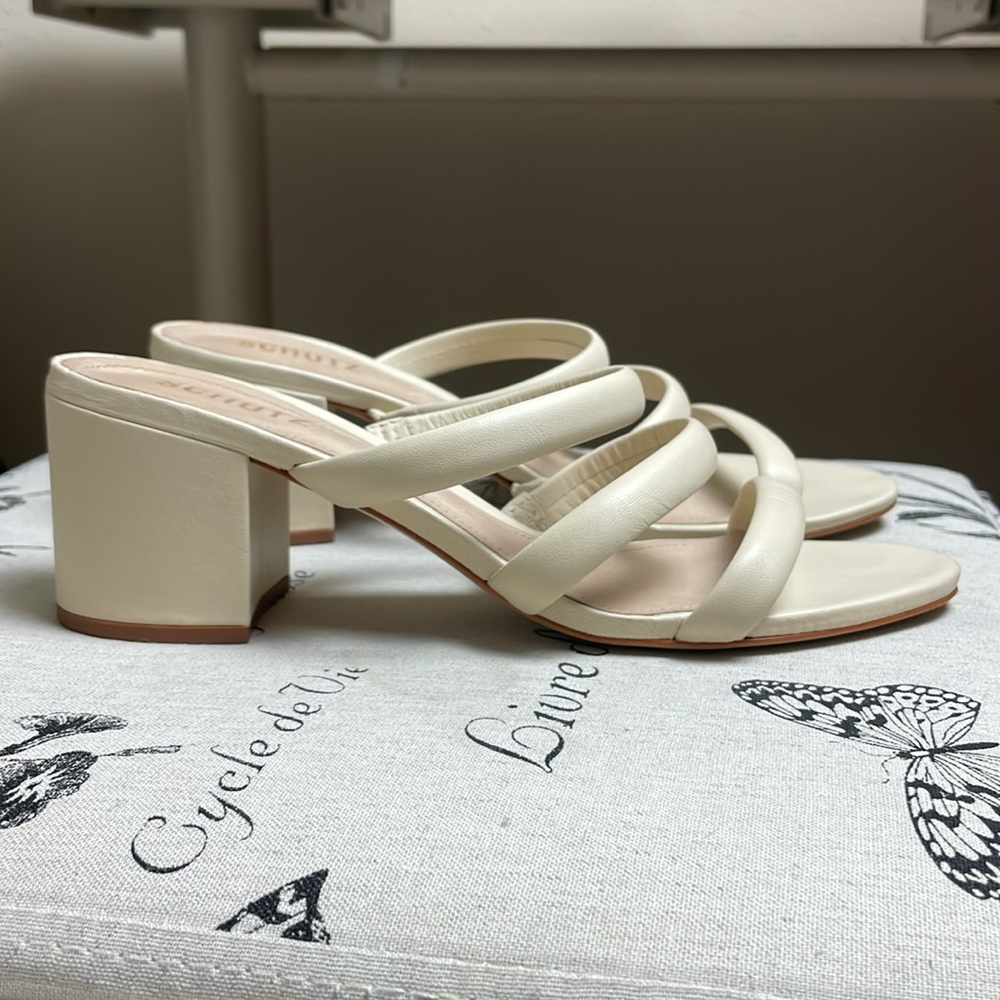 Schutz Olly Mid Block Nappa Leather Sandal - Picture 2 of 9